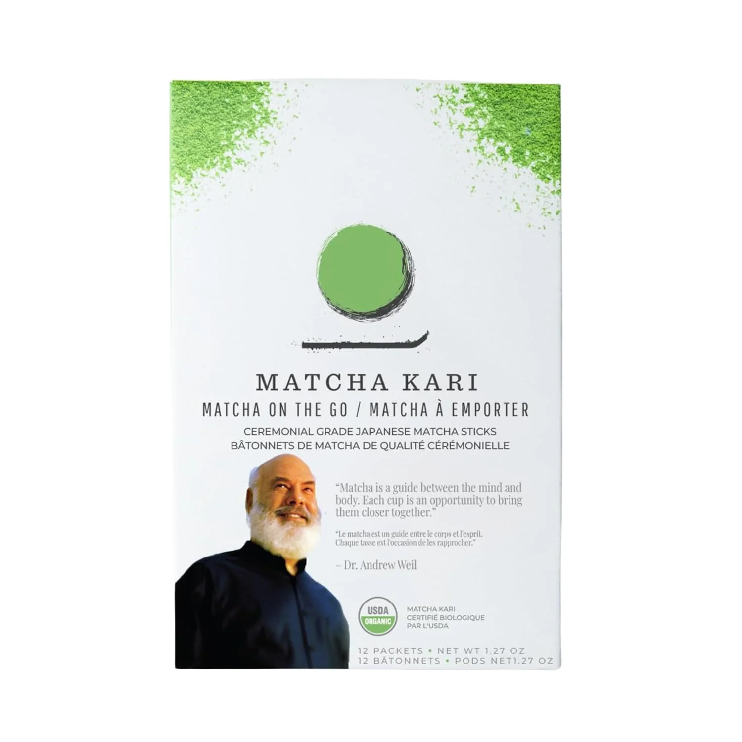 Secure Dr. Weil Matcha Kari Organic Matcha Sticks - Ceremonial Grade - 12 Packets Single-serve ceremonial grade organic matcha powder sticks pre-measured for lattes amp on-the-go Japanese USDA organic Exceptional