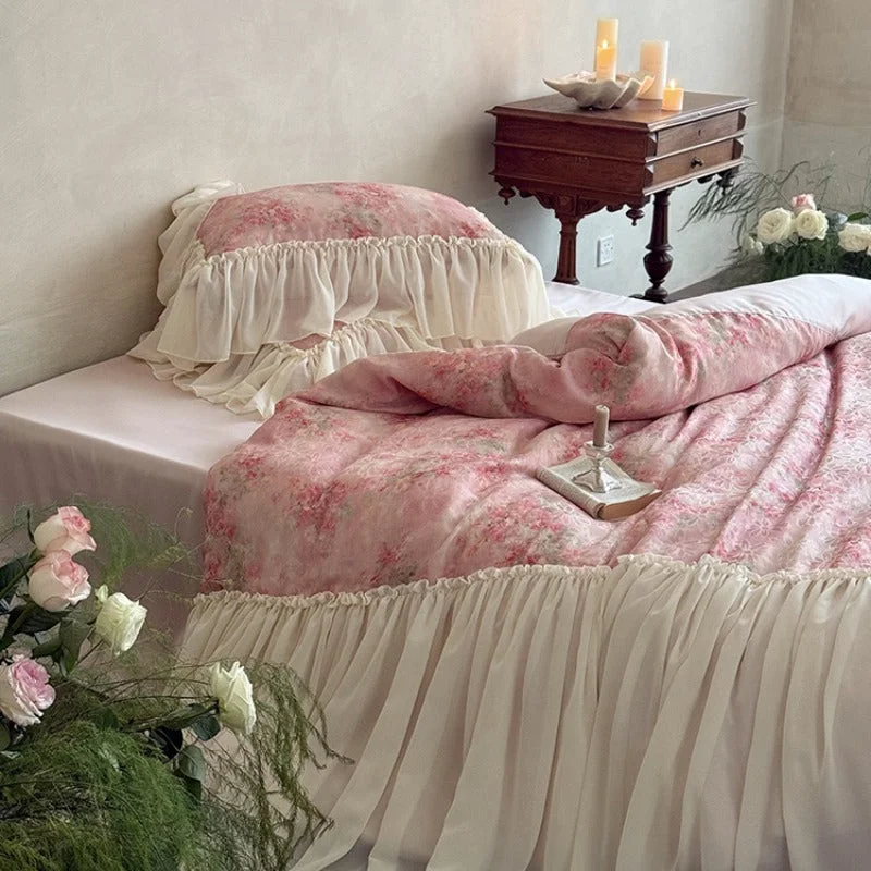 Original Rose Ruffled Vibe Bedding Set Durable