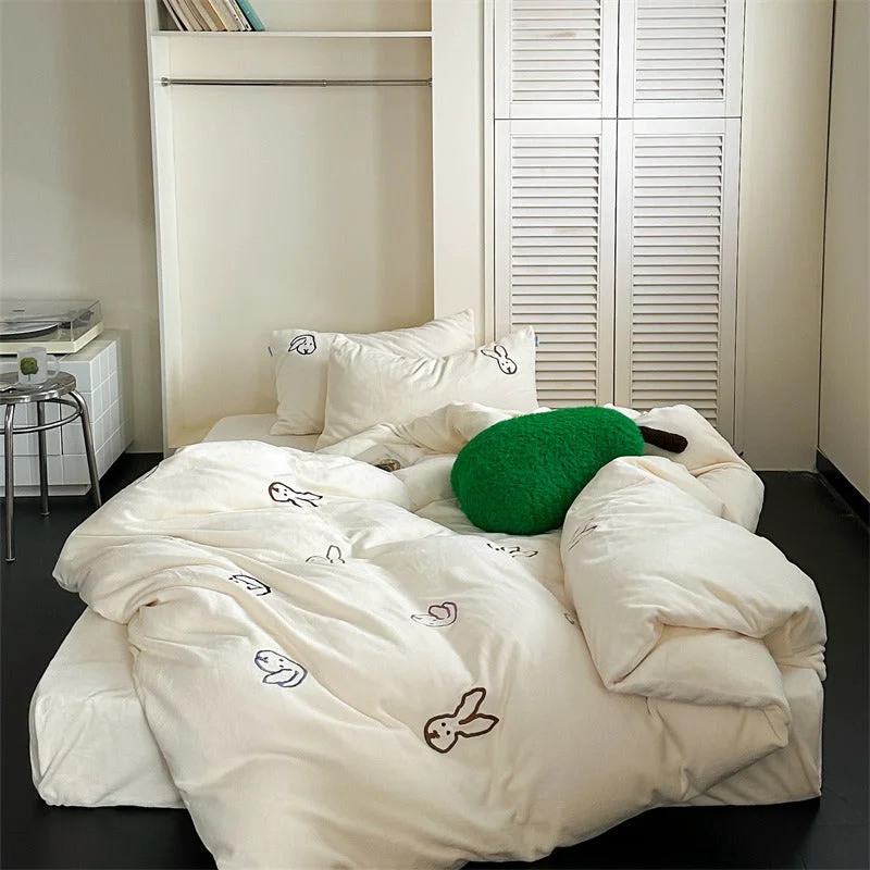 Smooth Warm Bunny Bedding Set Flexible