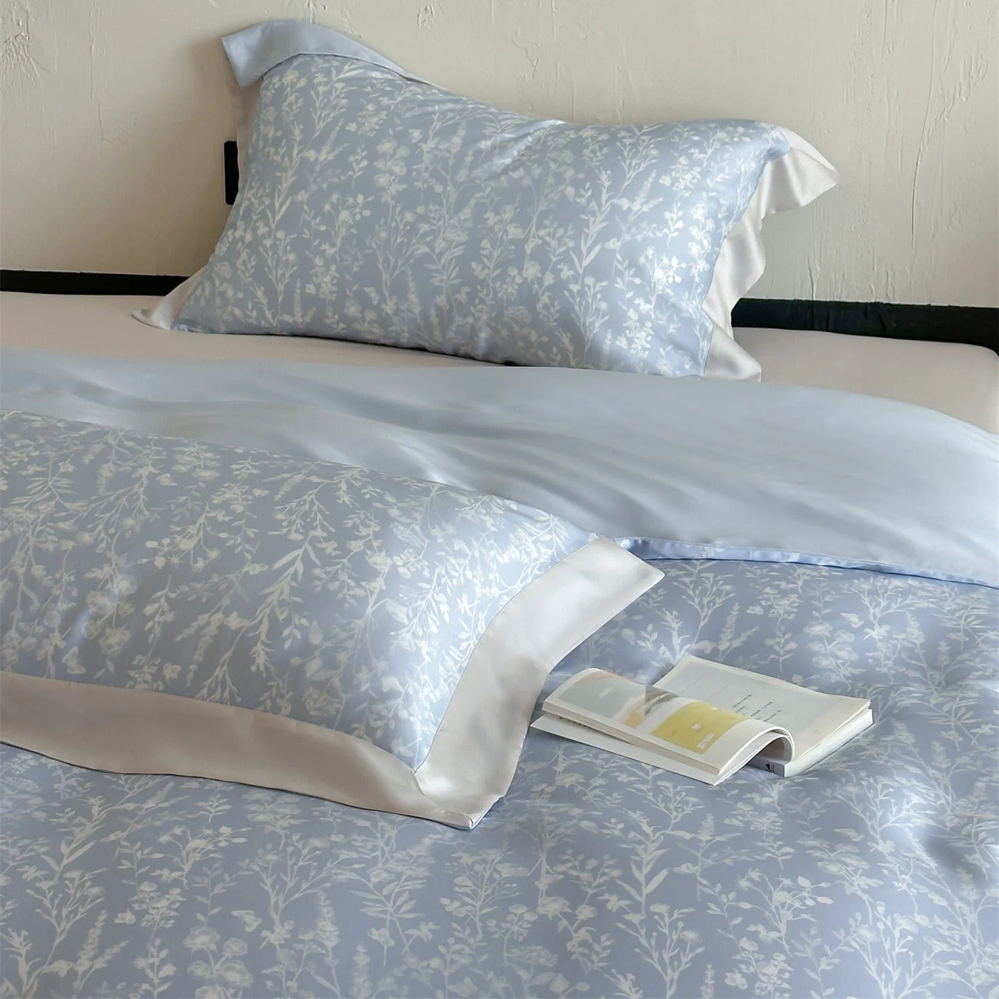 Sophisticated Azure Breeze Floral Bedding Set Casual