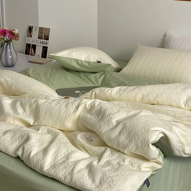 Refined Cable Knit Bedding Set Efficient
