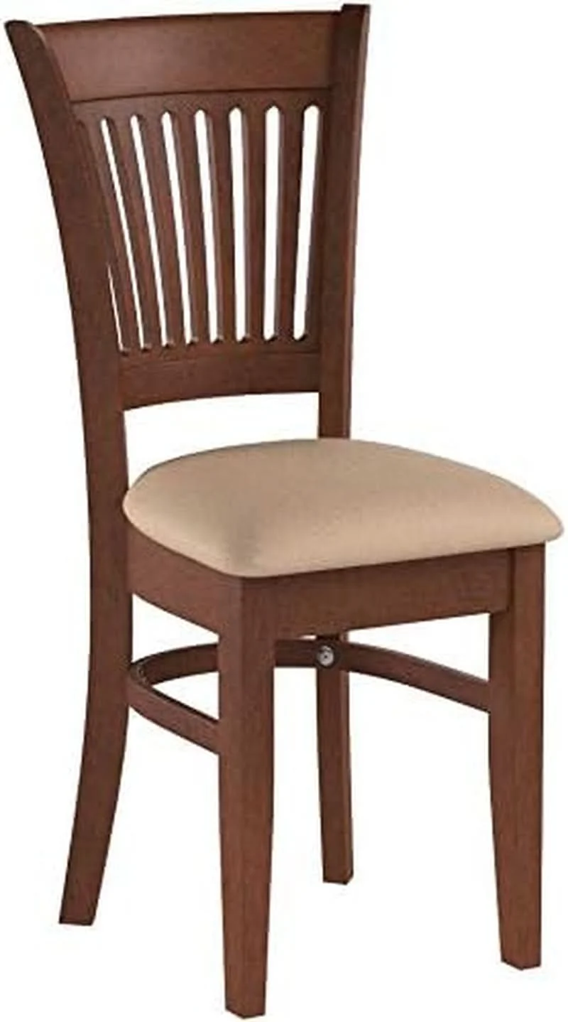 Modern Vancouver Espresso Linen Upholstered Dining Chairs Set of 2 Fashionable