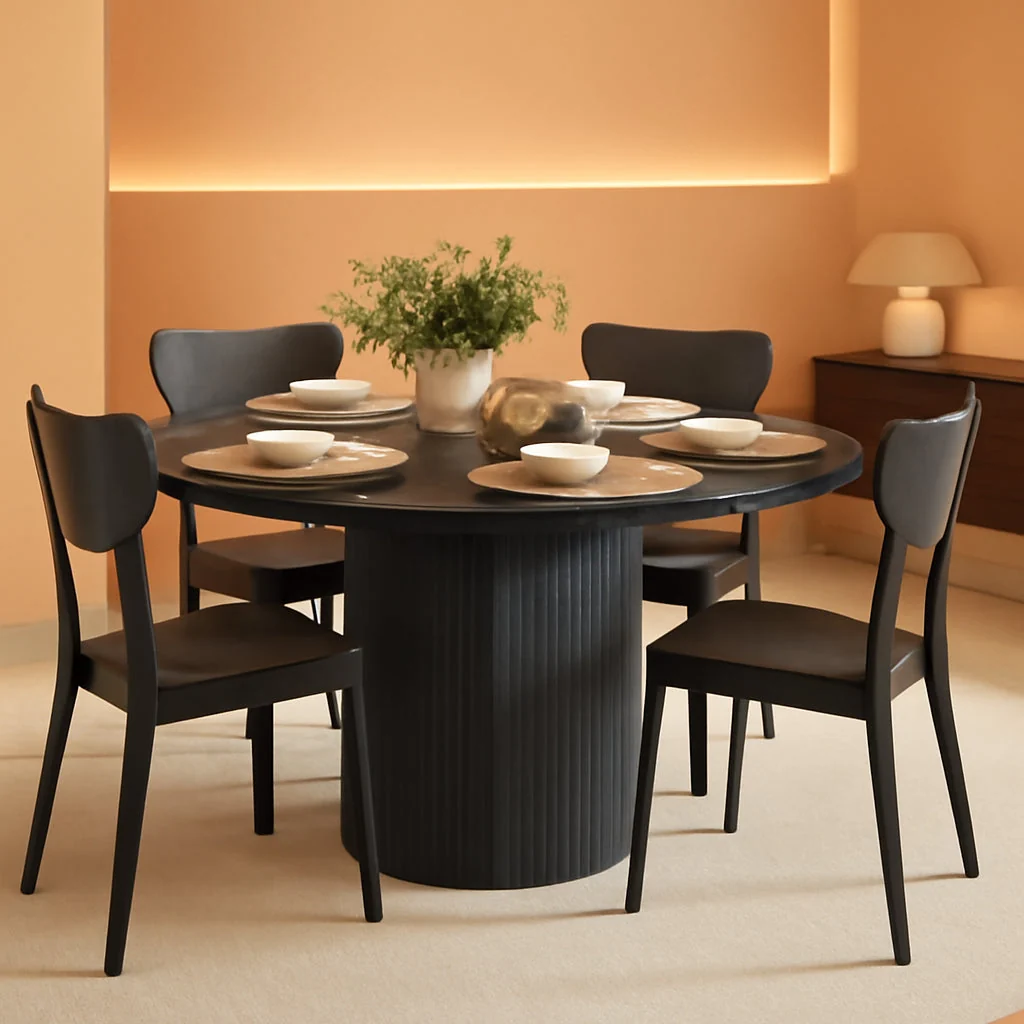 Next-Generation Round Forty Seven Inch Dining Table Charcoal Grey Model Pure