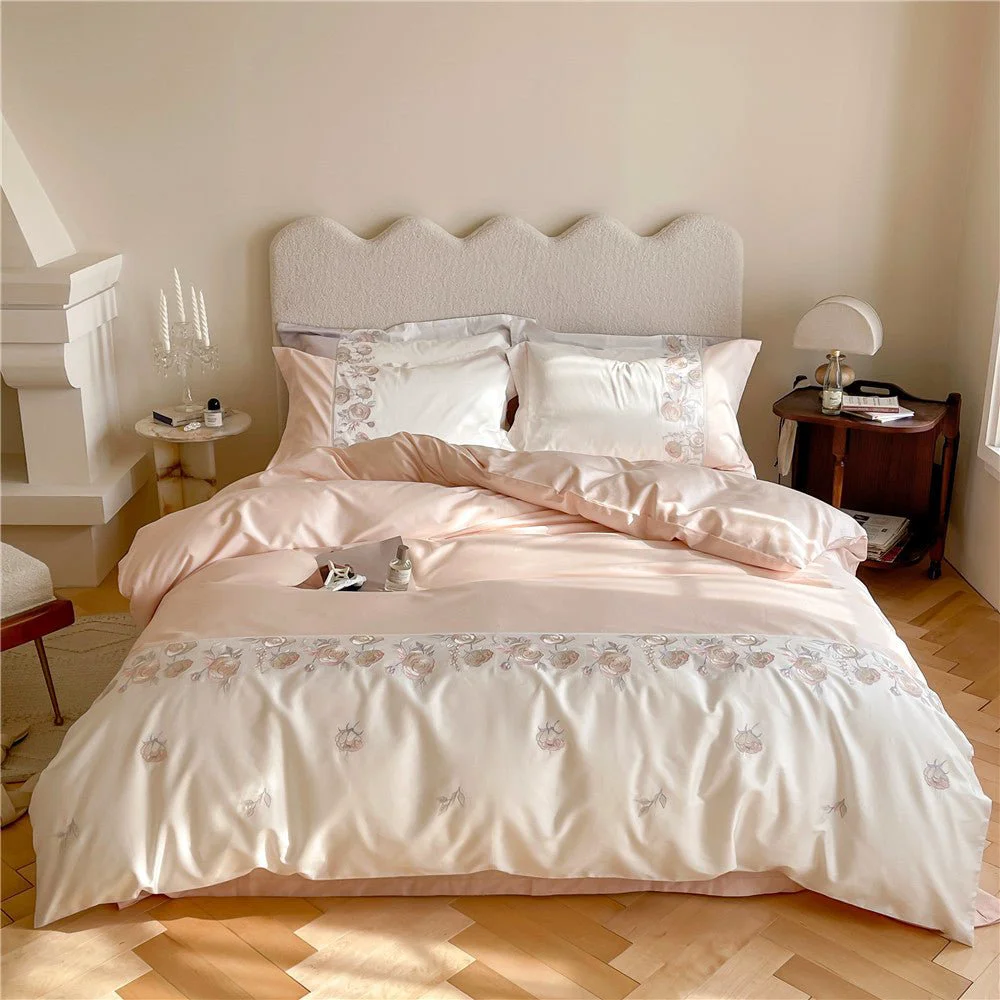 Authentic Sweet Blush Peony Bedding Set High-End