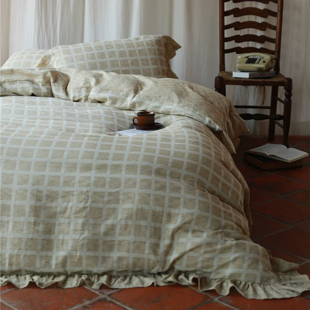 Reliable Beige Tartan Duvet Cover Set Quality
