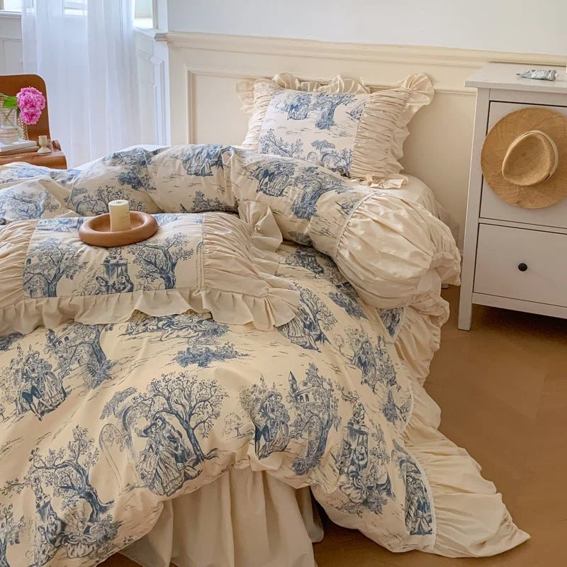 Excellent Courtly Blue Quilt Cover Set Reliable