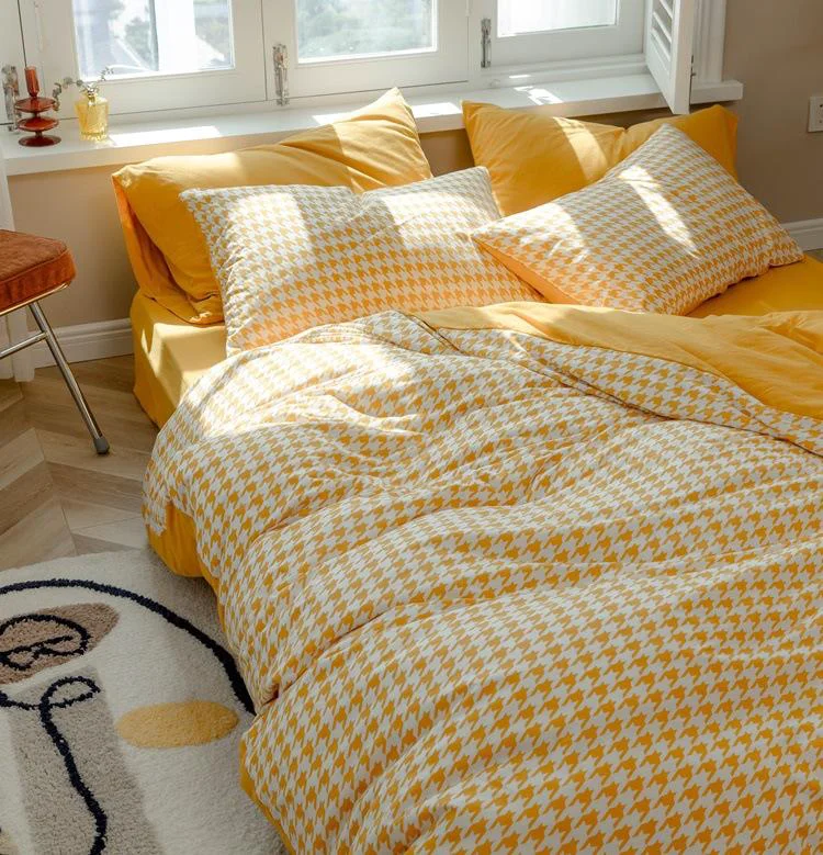 Sophisticated Classic Houndstooth Bedding Quilt Cover Set Exclusive