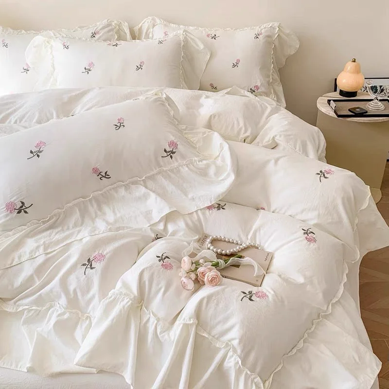 Recyclable Coquette Rose Bedding Set Genuine