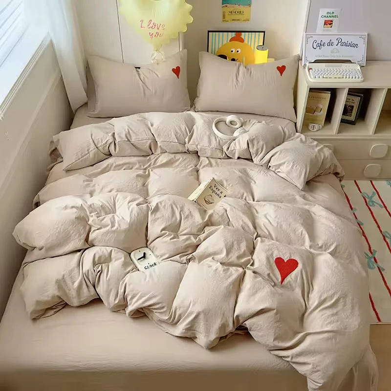 Artisan Beige Heart Bedding Set Prestigious