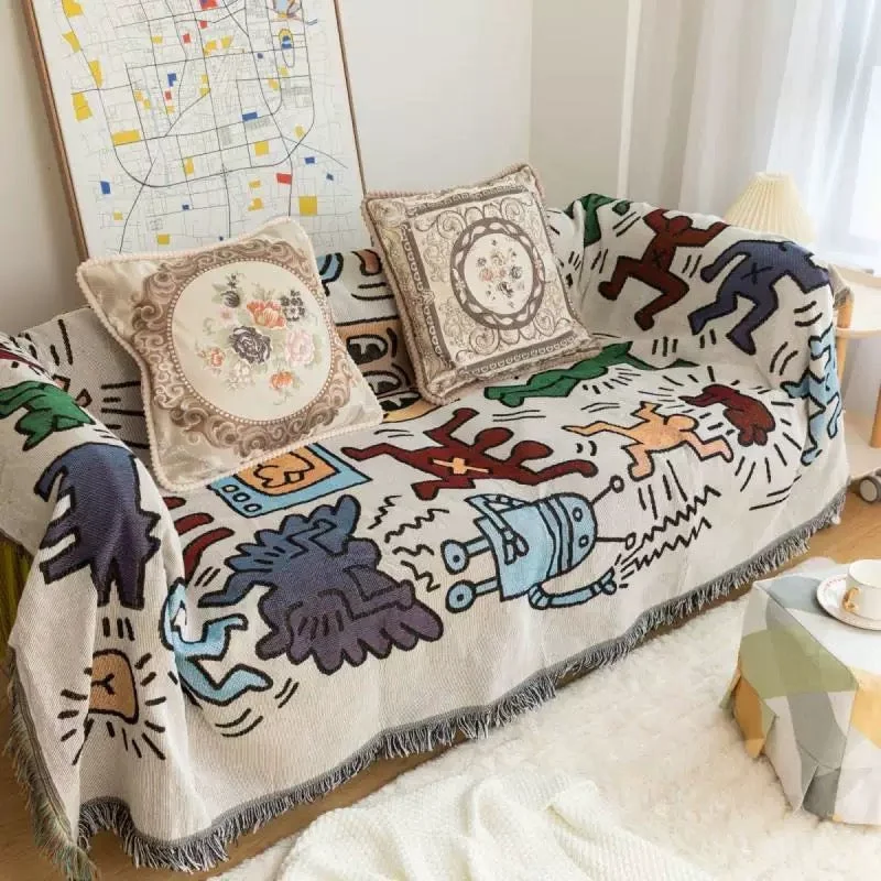 Fashionable Retro Art Throw Blanket Superior