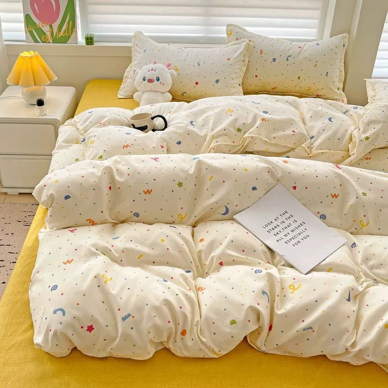 Professional Rainbow Dot Bedding Set Luxury