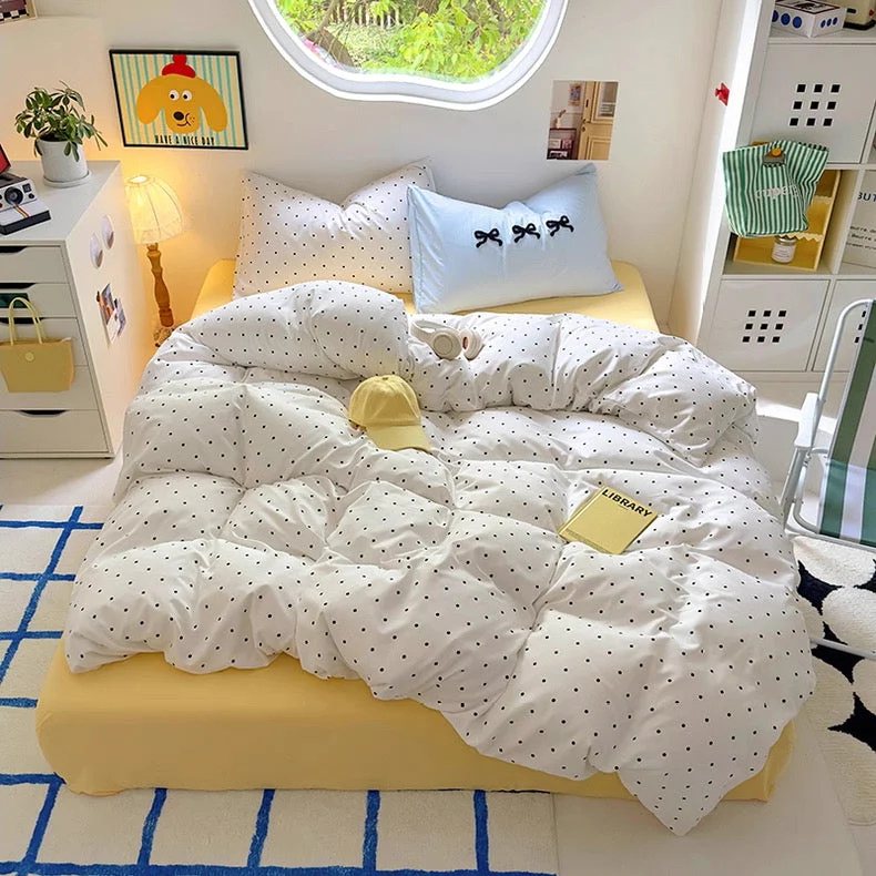 Certified Yellow Polka Dot Bedding Set Exclusive
