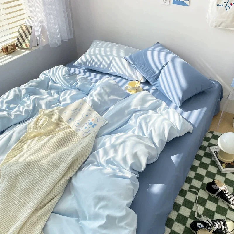 Consistent Solid Blue Bedding Set Classic