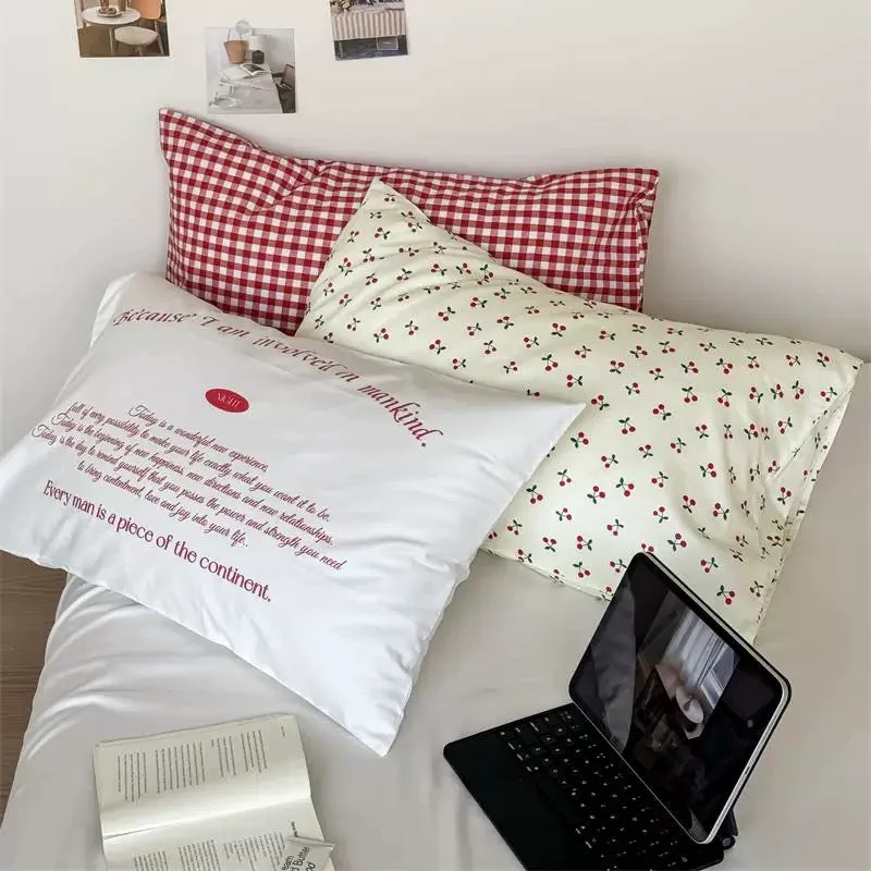 Relaxed Soft Girl Aesthetic Cotton Pillowcase Lightweight