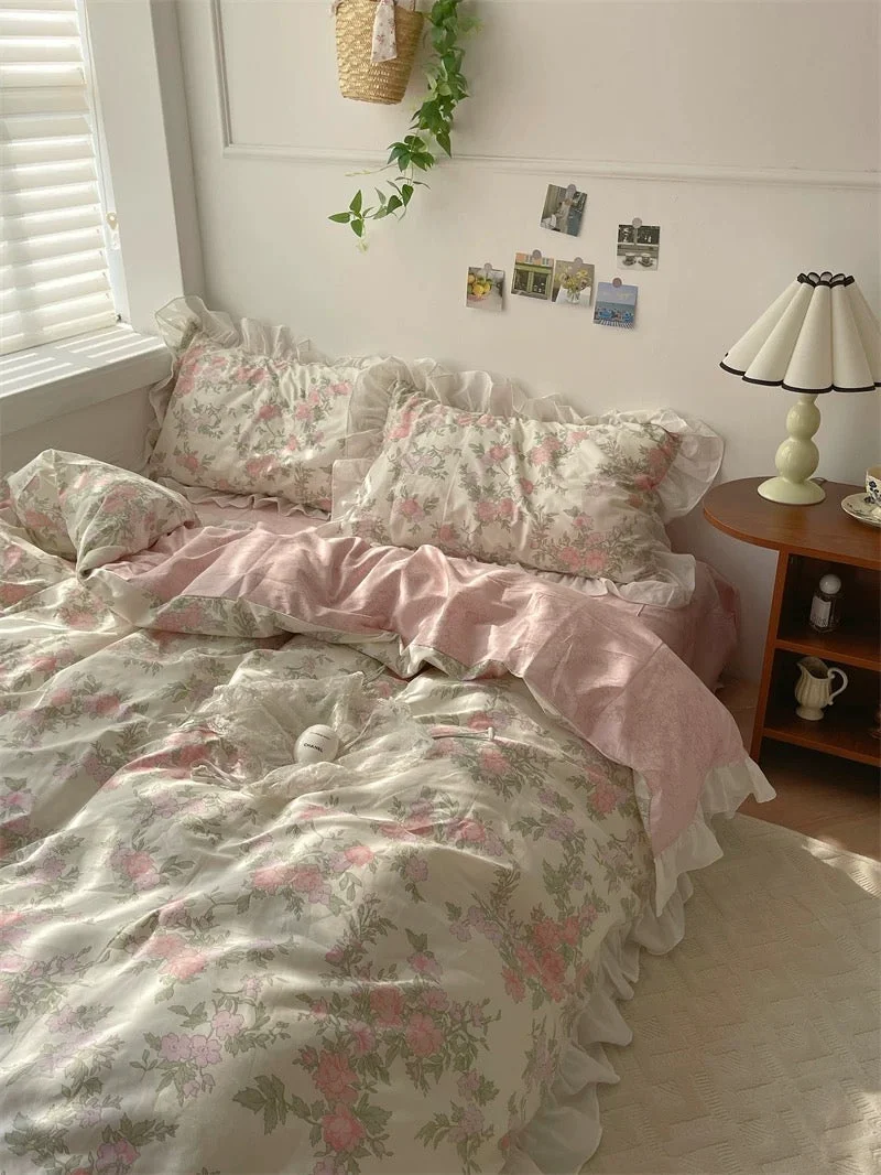 Genuine Cottagecore Princess Floral Bedding Set Sophisticated