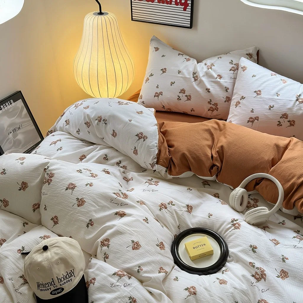 Traditional Vintage Roses Print Fall Bedding Set Optimized