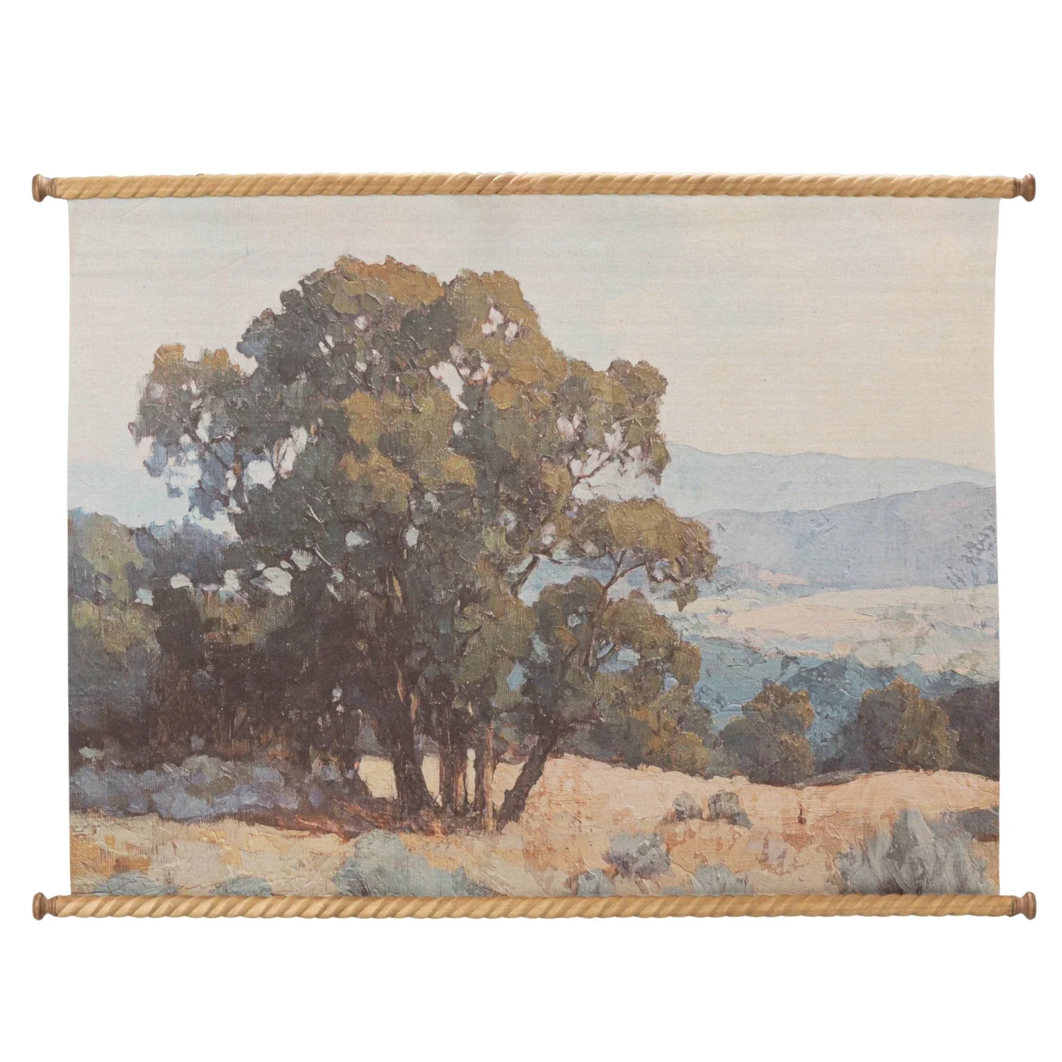 Exceptional Oak Tree Canvas Carved Wood Scroll 39 x 29 Easy-to-Use