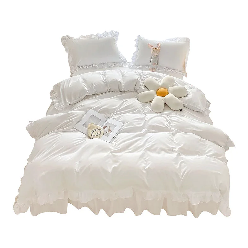 Relaxed Ruffle Lace Bedding Set High-Quality