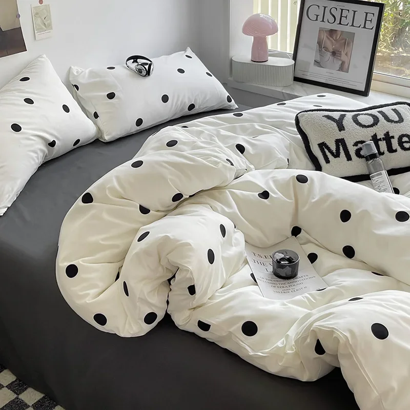 Breathable Polka Dot Bedding Traditional