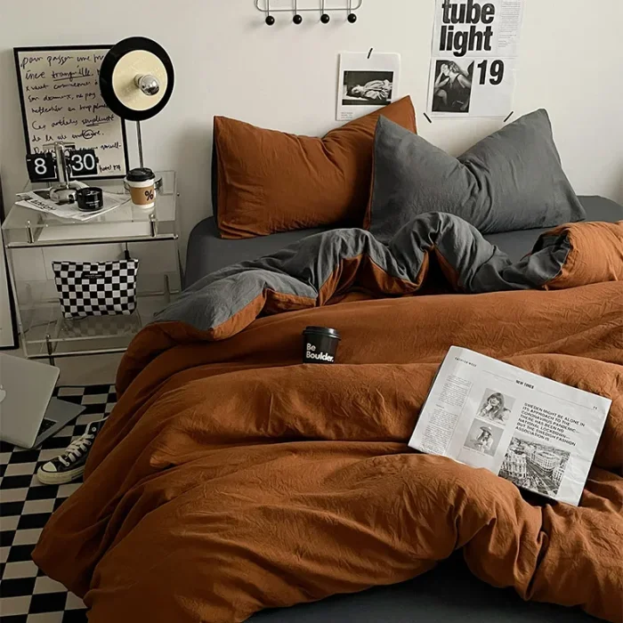 Pure Dual-Tone Bedding Set Stylish