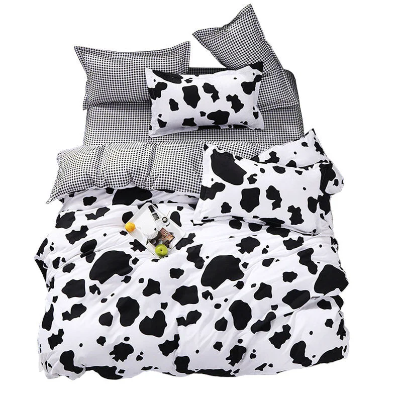 Environmentally Friendly Cow Print Bedding Set Genuine