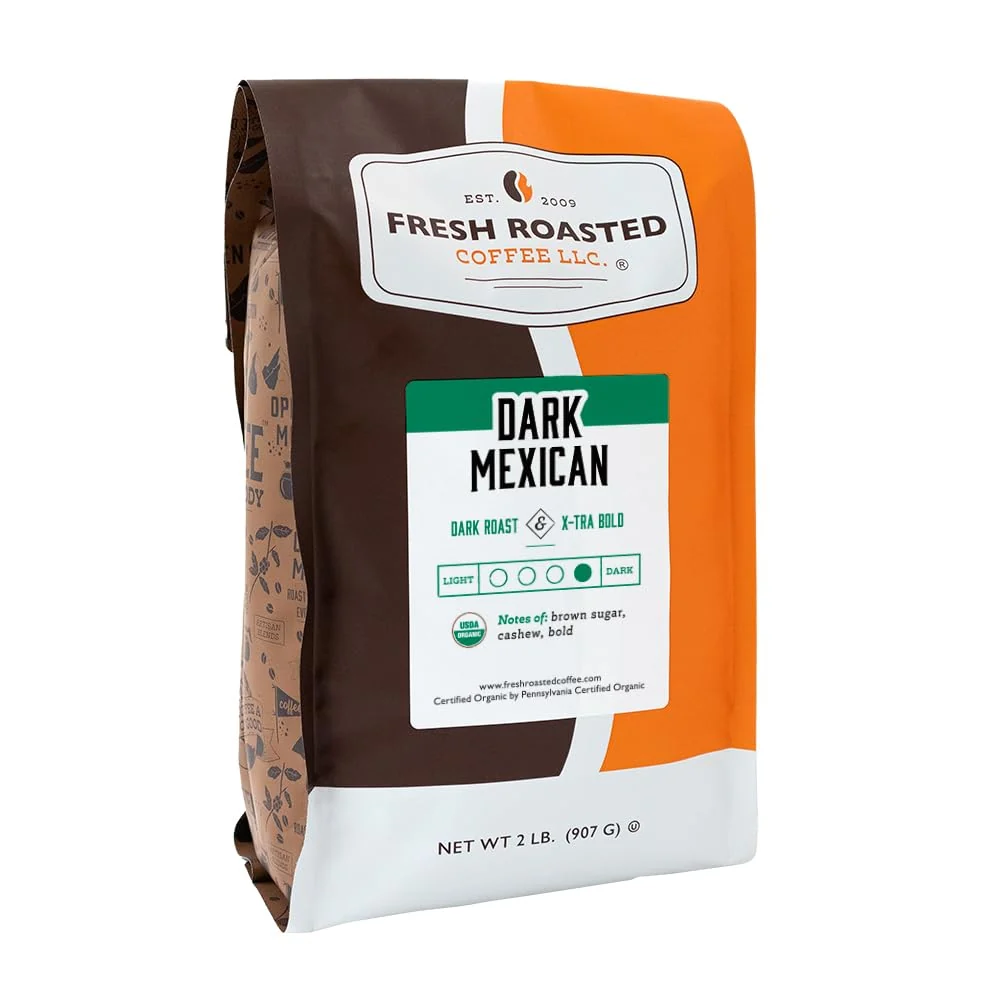 Original Fresh Roasted Coffee Organic Dark Mexican Mold Myco 3rd Party Tested USDA Organic Kosher Dark Roast 2 lb 32 oz Ground Clean