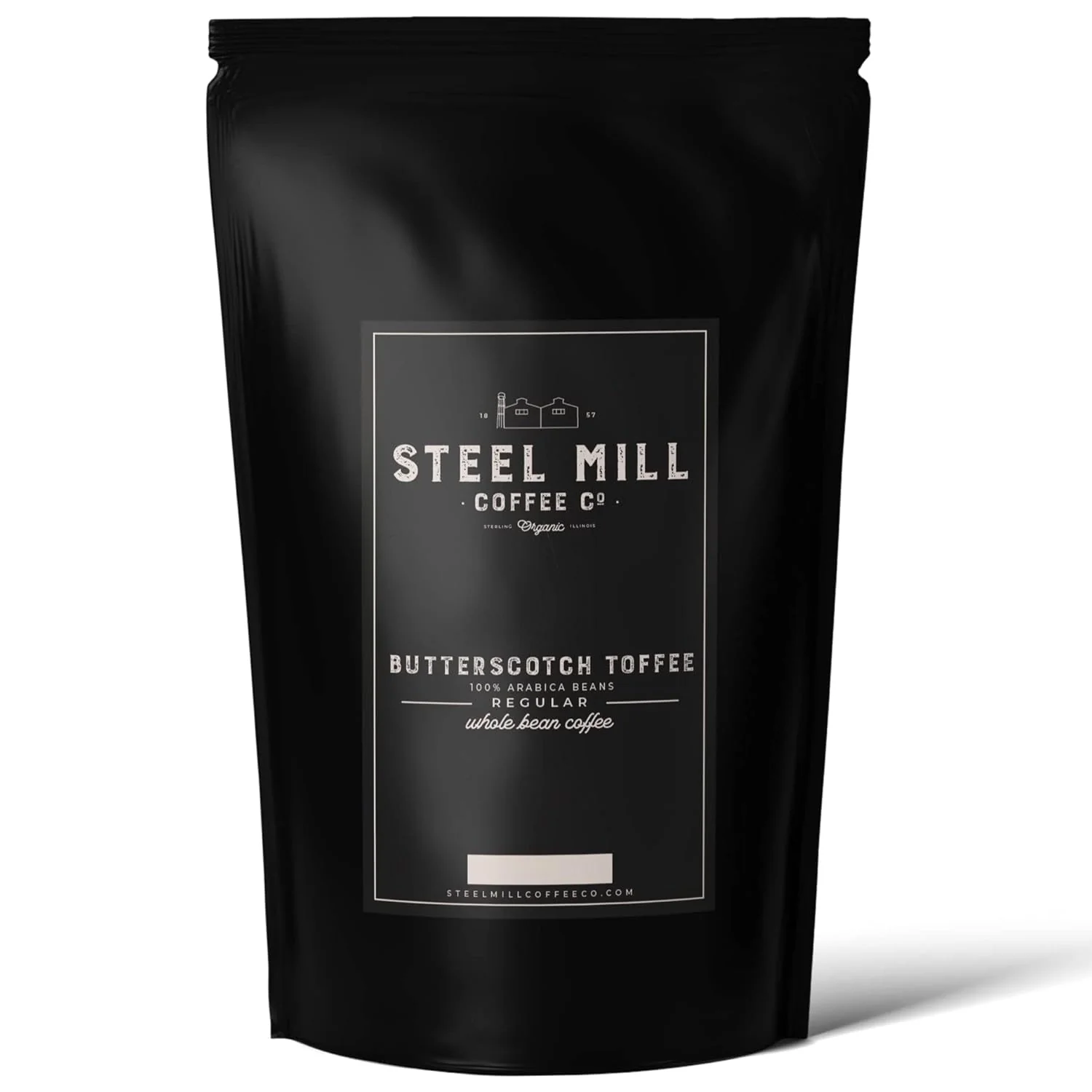 Selected Steel Mill Coffee Co. Butterscotch Toffee Flavored Coffee - Ground Coffee Regular Medium Roast Regular Vegan Gluten- Sugar- 12 oz Bag High-Performance