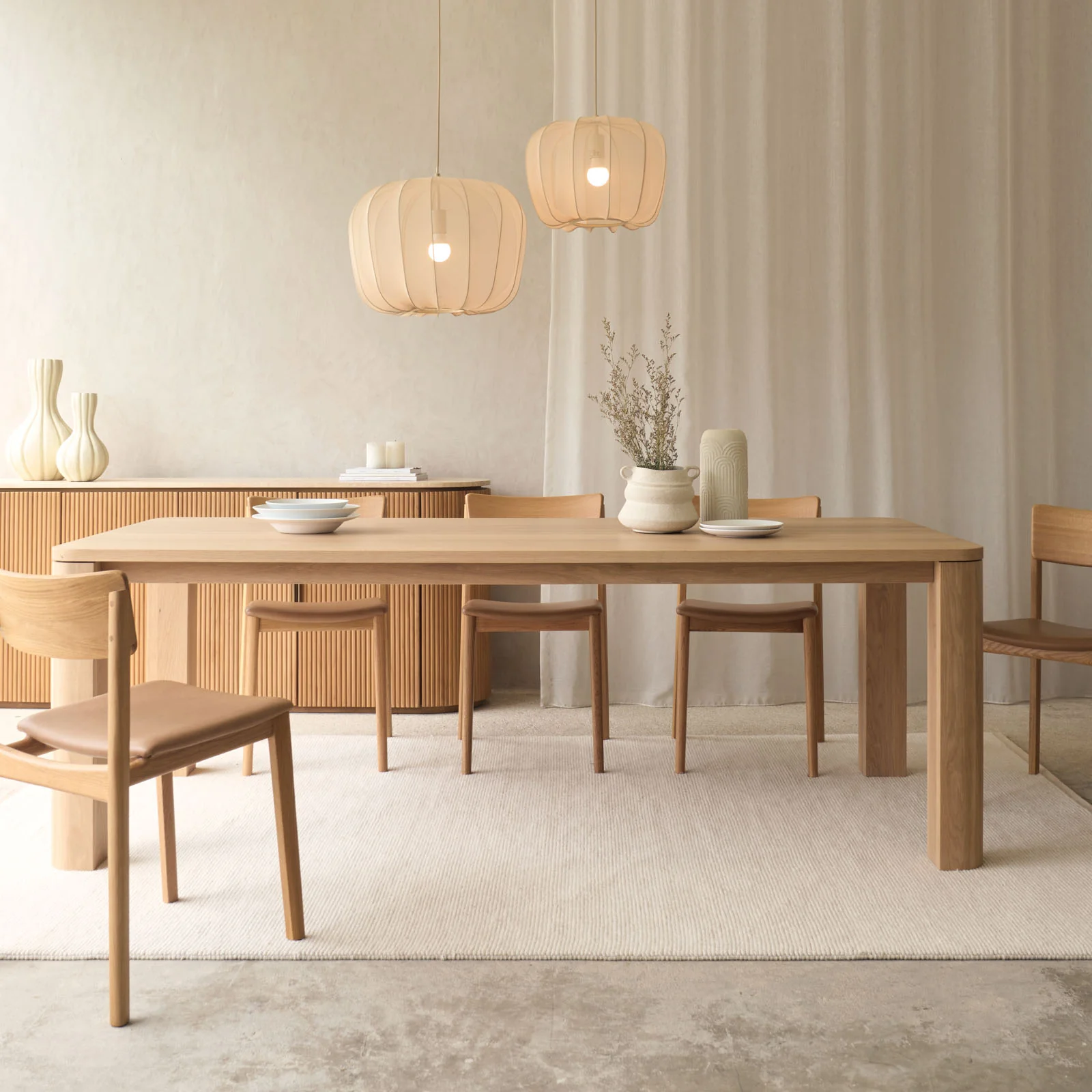Refined Oli Dining Table Blonde Oak Stylish