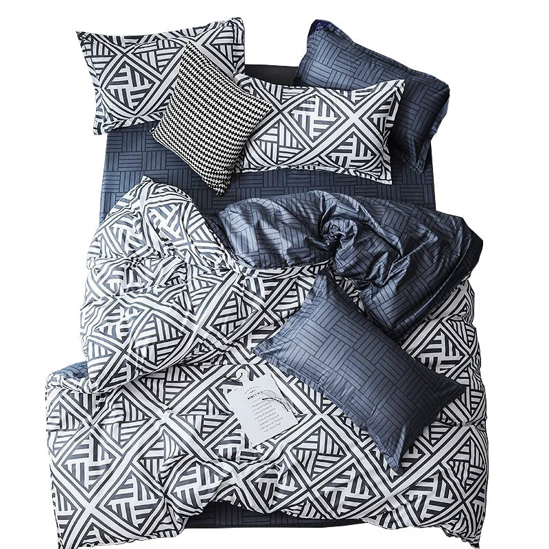 Recyclable Aztec Geometric Bedding Set Minimalist