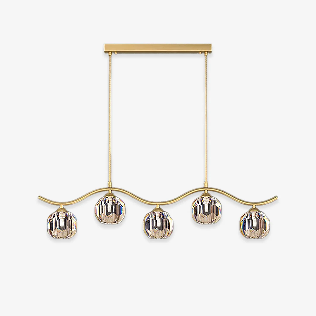 Elegant Crystal Bean Curve Chandelier Optimized