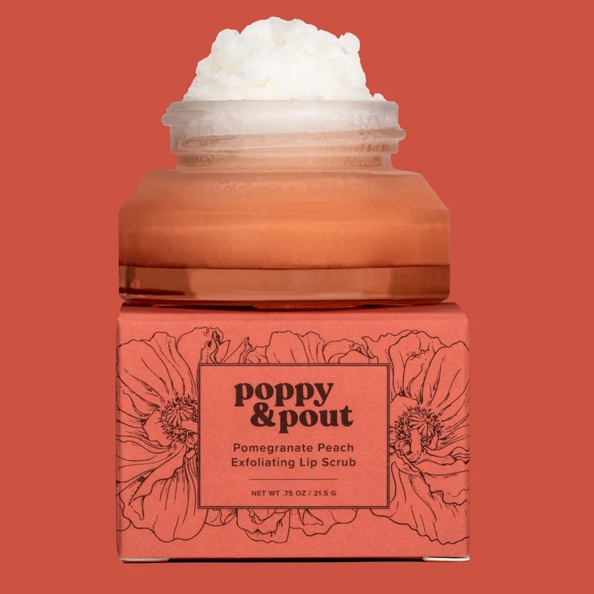 Natural Poppy Pout Lip Scrub Collection Prestigious