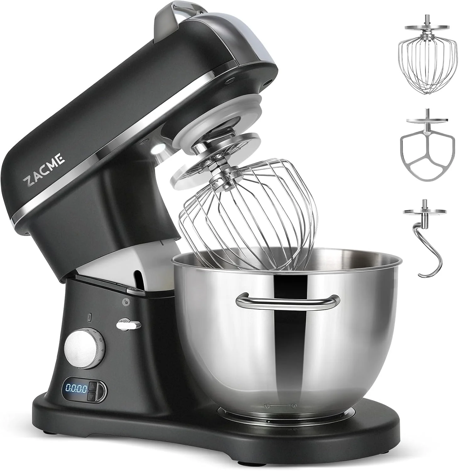 Recyclable 8.4QT Commercial Stand Mixer 800W with Aluminum Die Casting Meets the Standard of NSF ANSI 8-2023 Mixers Kitchen Electric Stand Mixer with Stainless Steel 8L Bowl Dough Hook Whisk and Beater Black Fashionable