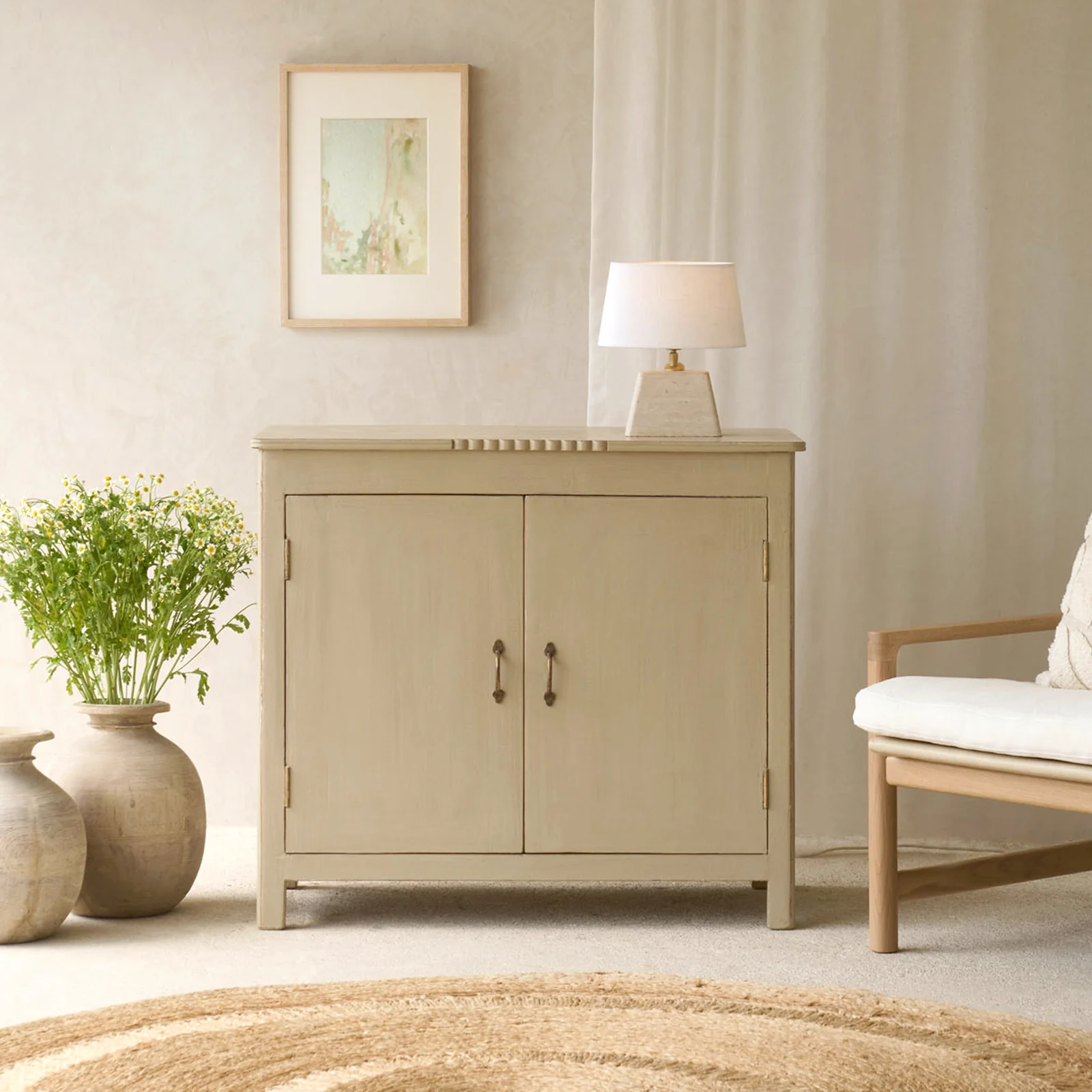 Smooth Vintage Small Cabinet Linen Excellent