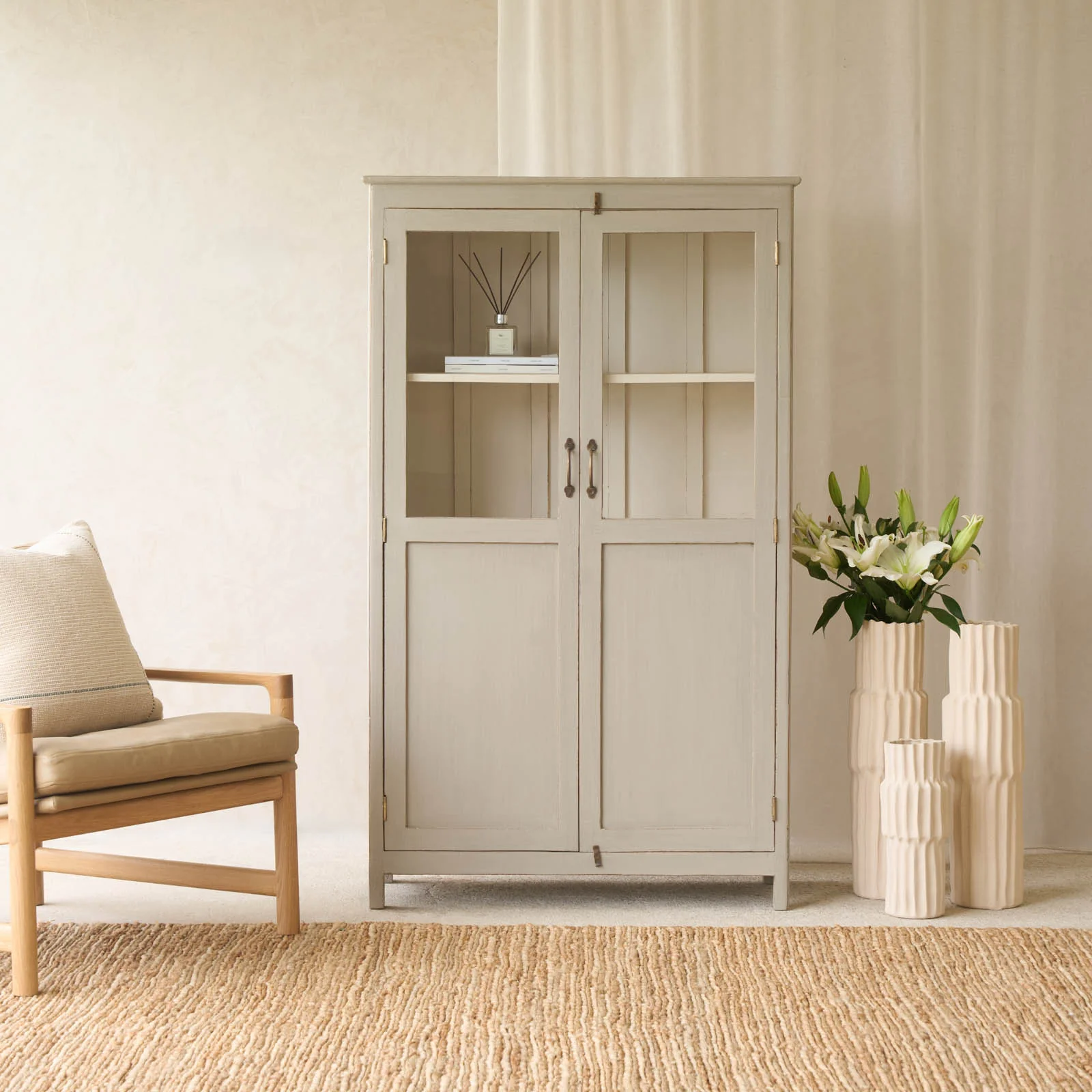 Durable Vintage Tall Cabinet Pewter Next-Generation