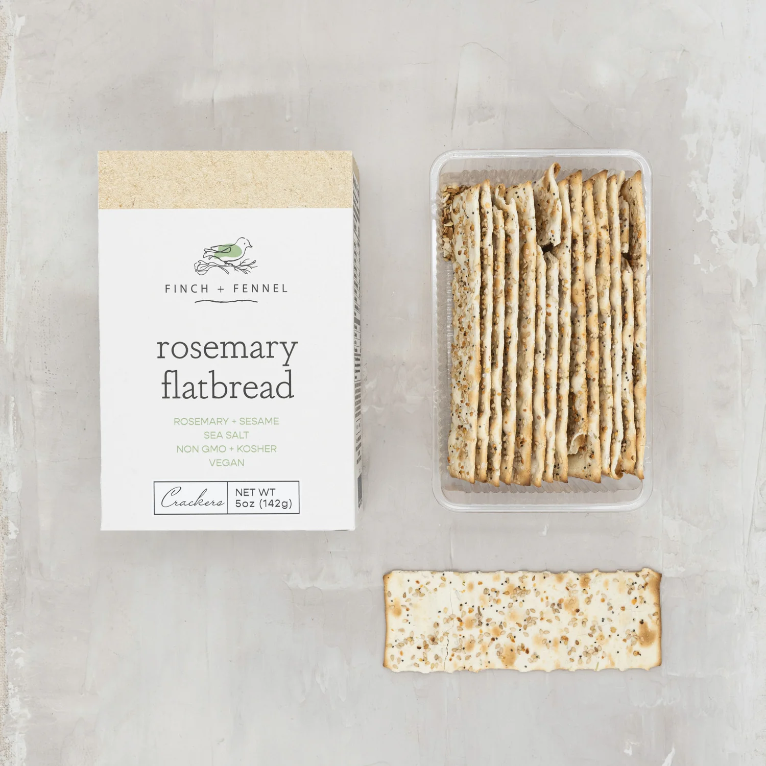Fine Crafted Finch Fennel Rosemary Flatbread Crackers – Artisan Mediterranean Snack 5 oz Outstanding