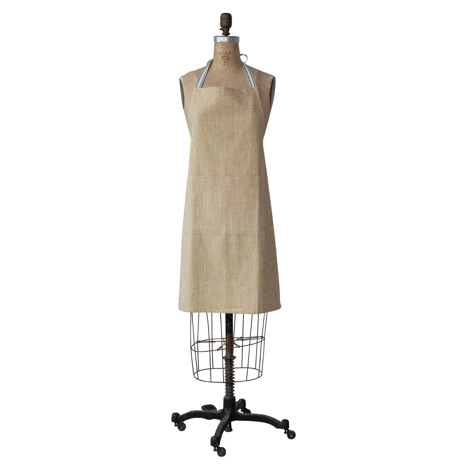 Elegant Woven Cotton Apron with Striped Straps – Kitchen Apron Pockets Next-Generation