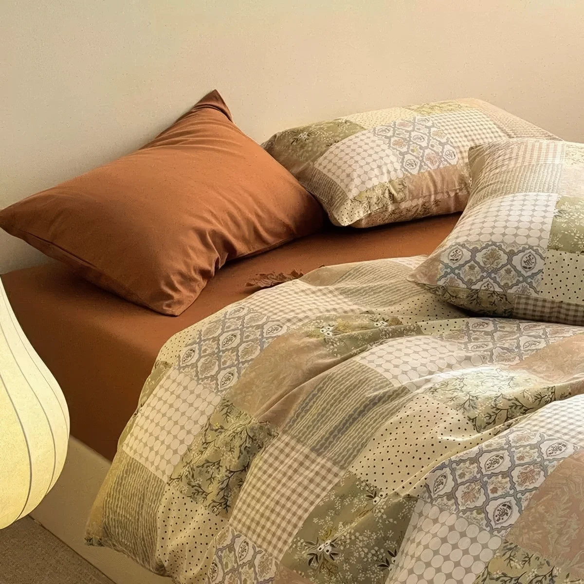 Official Earthy Aesthetic Vintage Patchwork Bedding Set Optimized