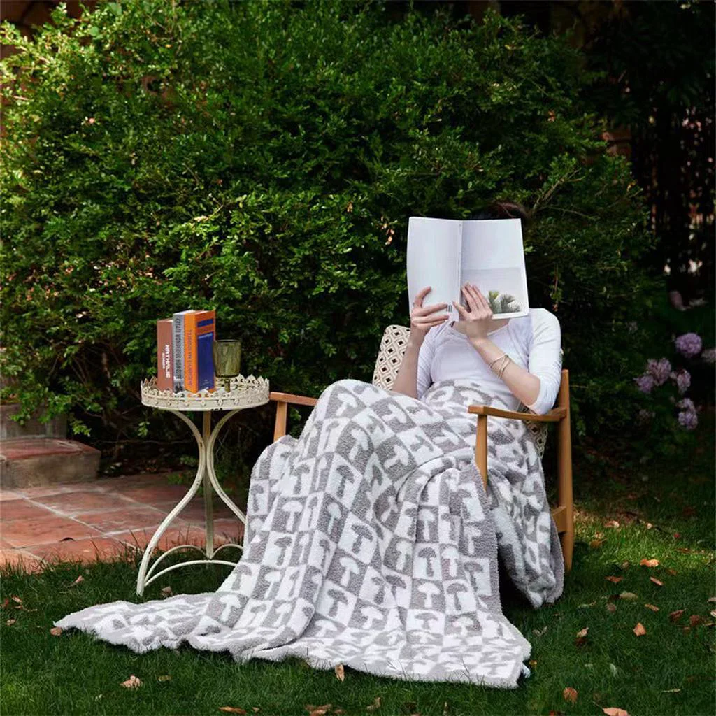 Casual Mushroom Throw Blanket Grey Artisan