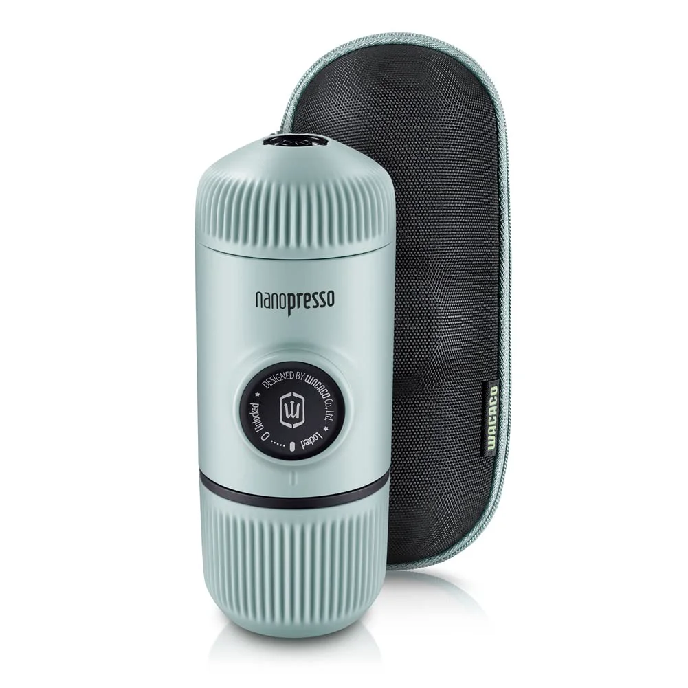 Crafted Wacaco Nanopresso Portable Espresso Maker with Case Mini Travel Coffee Machine for Camping Travel and Office（ Elements Arctic Blue） High-Performance