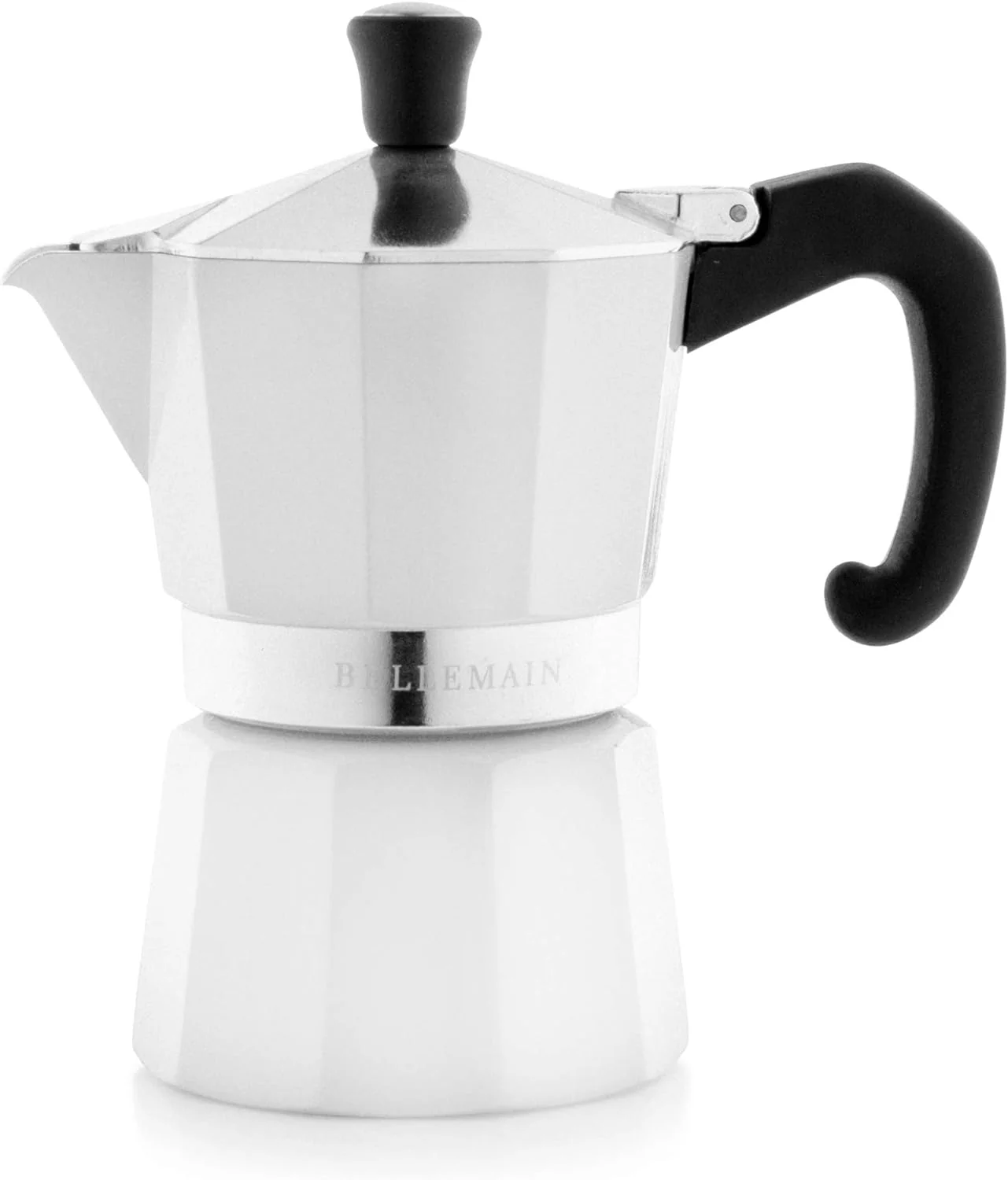 Relaxed Bellemain Stovetop Espresso Maker Moka Pot White 3 Cup Quality