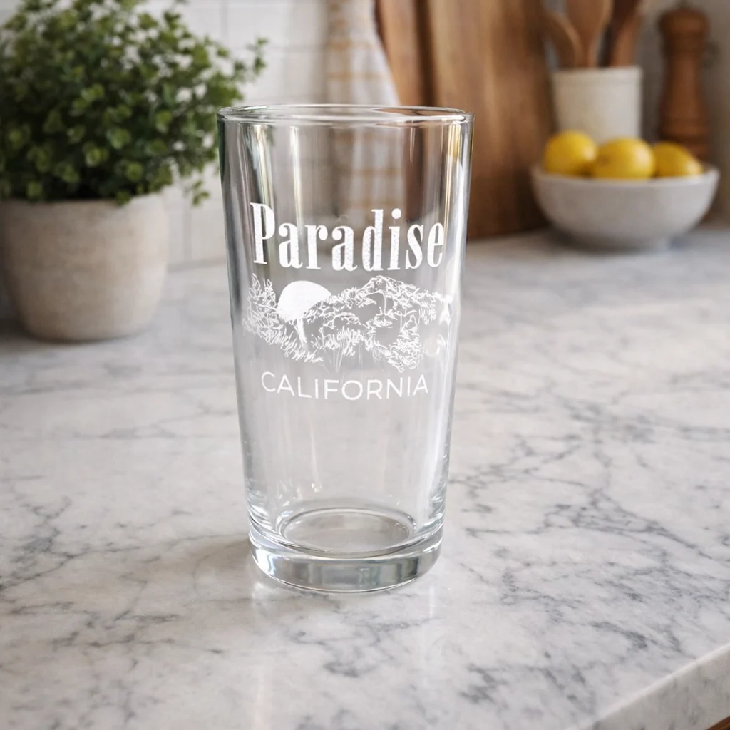 Selected Sawmill Sunrise Paradise CA Engraved Glasswear Consistent