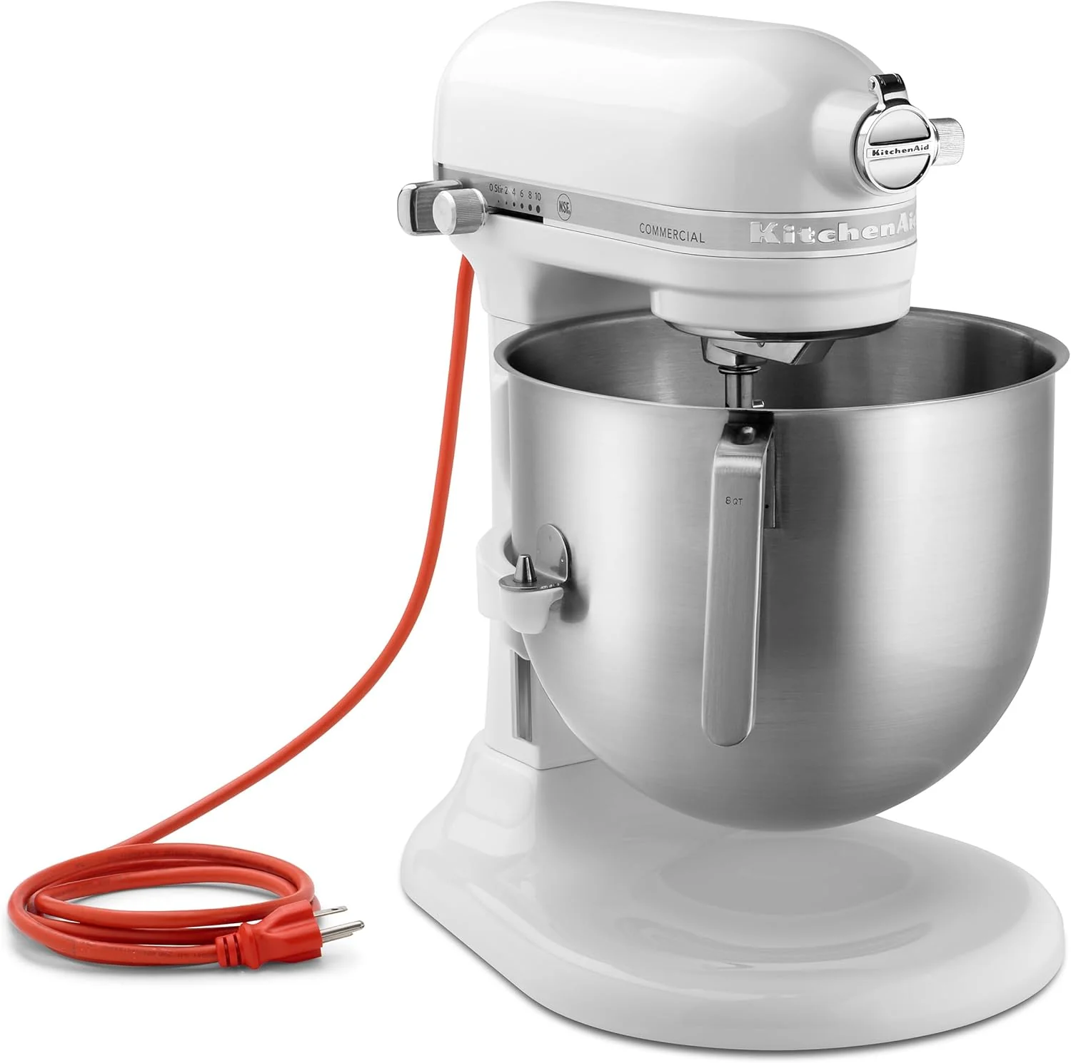 Exclusive KitchenAid KSM8990WH 8-Quart Commercial Countertop Mixer 10-Speed Gear-Driven White Premium Material