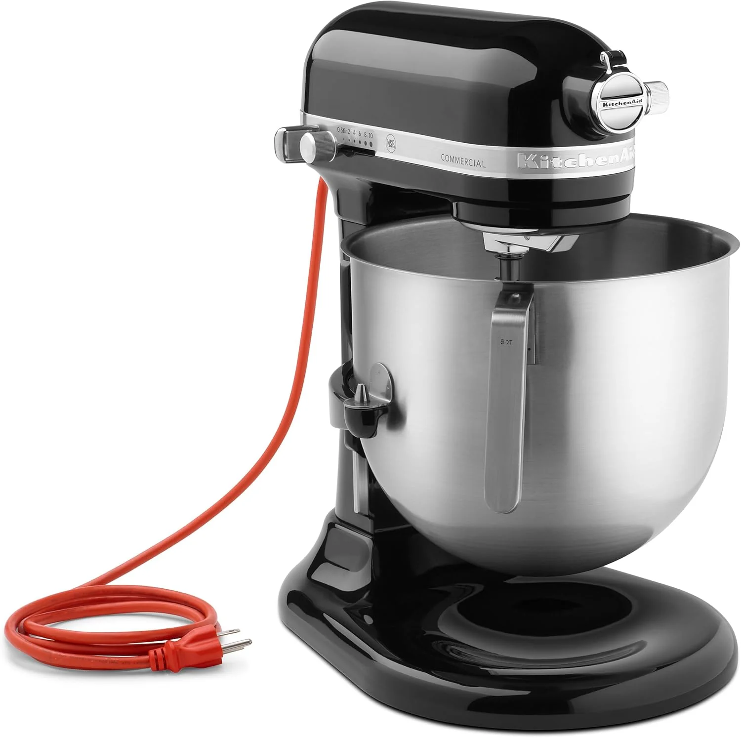 Reusable KitchenAid KSM8990OB 8-Quart Commercial Countertop Mixer 10-Speed Gear-Driven Onyx Black Classic