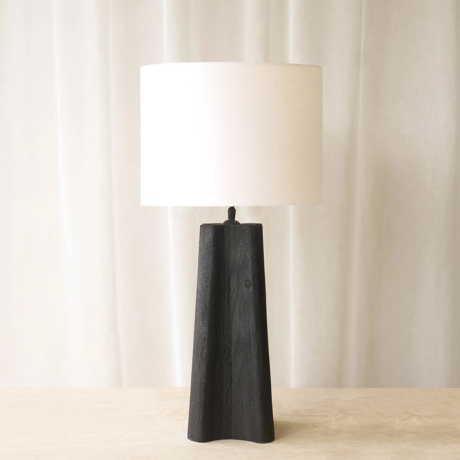 Solid Navelli Table Lamp Black 47cm Excellent