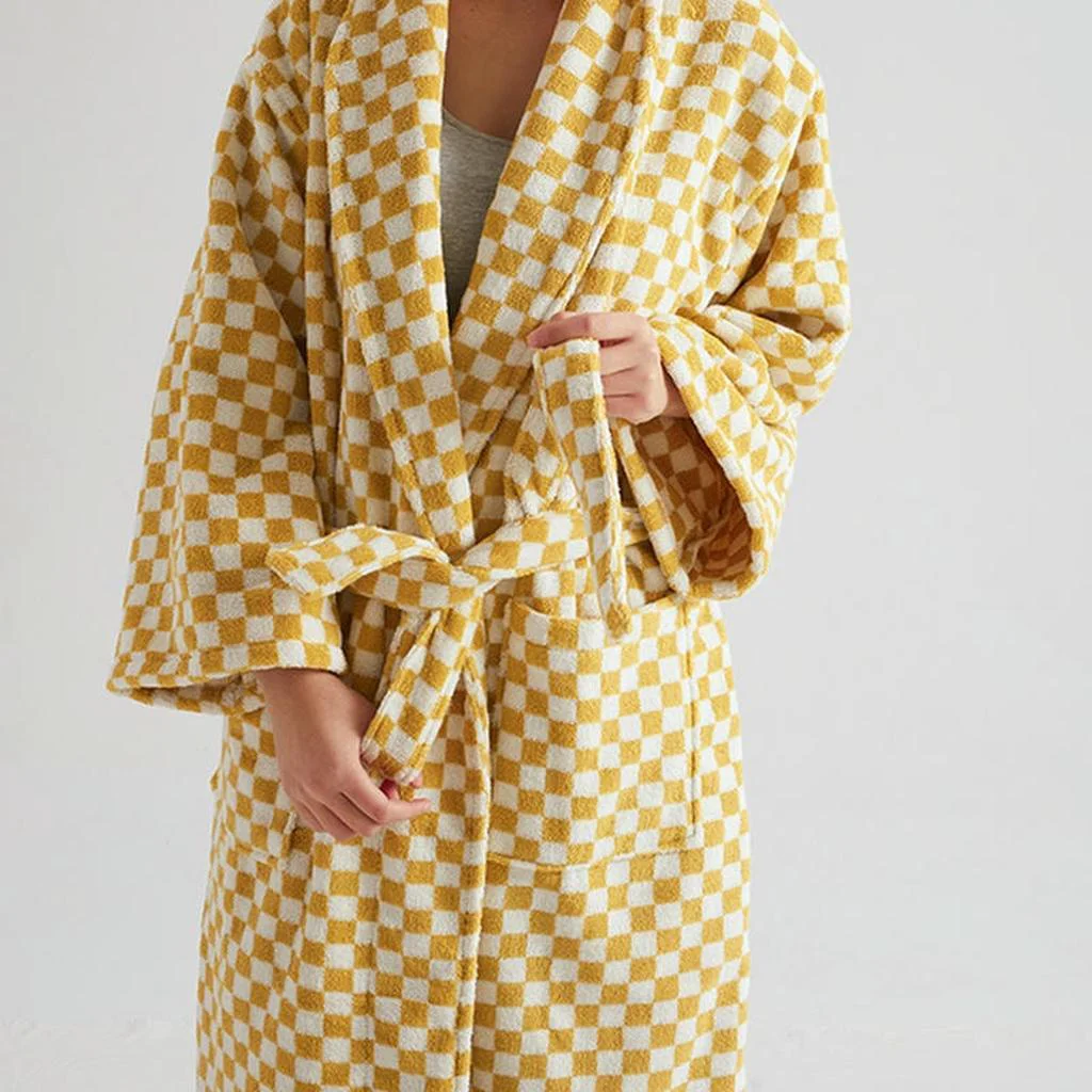 Quality Cotton Gingham Bathrobe - 5 Colors Genuine