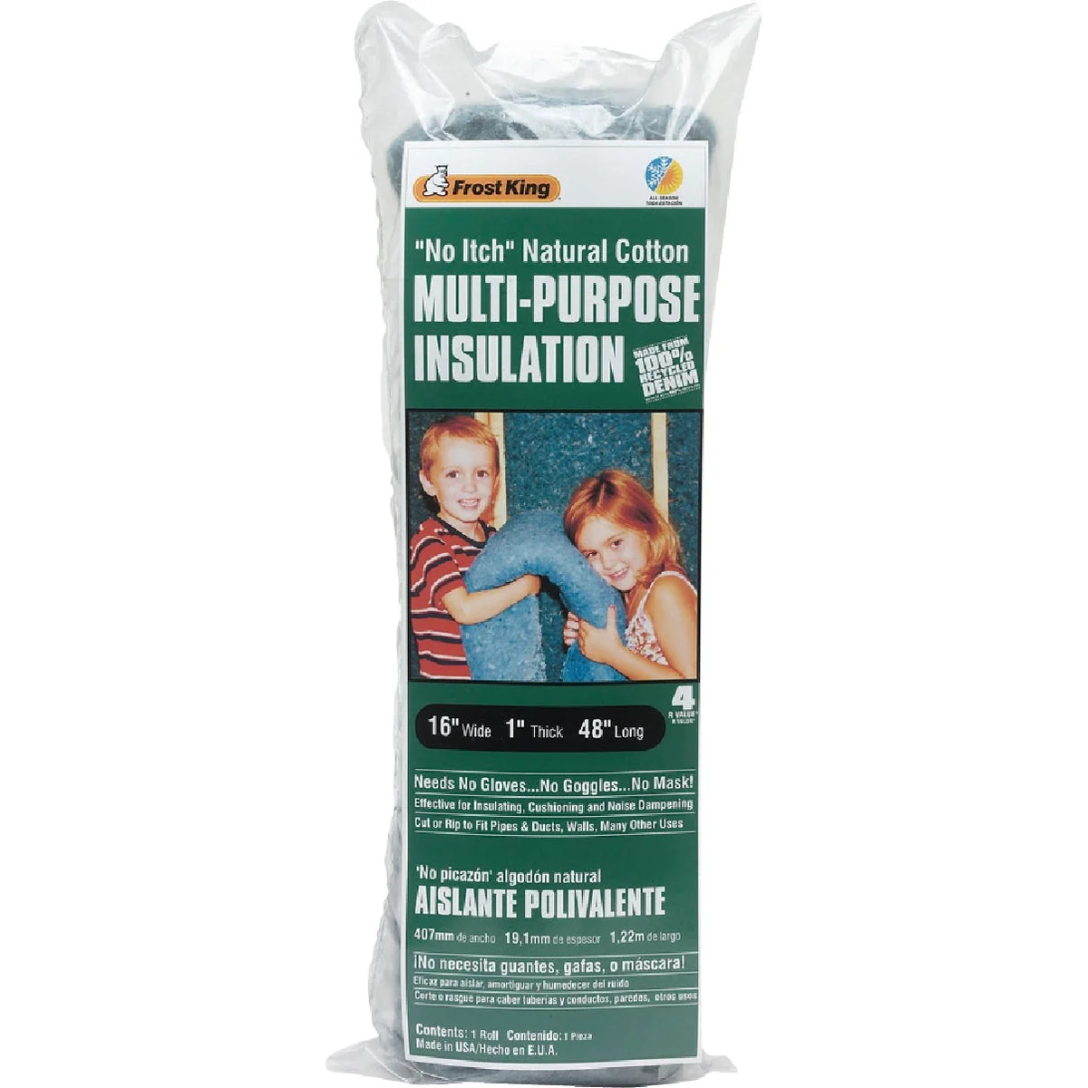 Frost King 16 In. x 48 In. Natural Cotton Denim Insulation Excellent