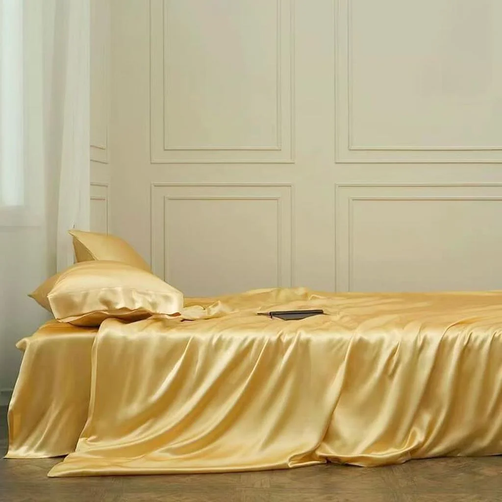 Green 25 Momme Silk Sheet - Gold Effective