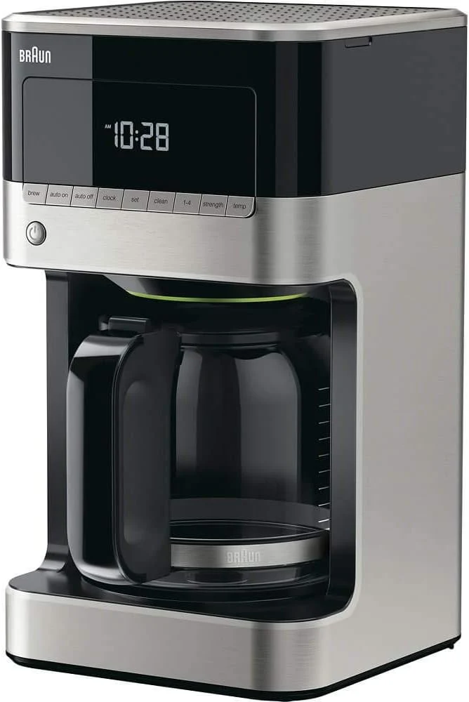 Next-Generation Braun BrewSense 12 Cup Drip Coffee Maker - Pause Pour Mid Brew Coffee Machine with 24-Hour Timer Clock Bold Regular Strength Sophisticated