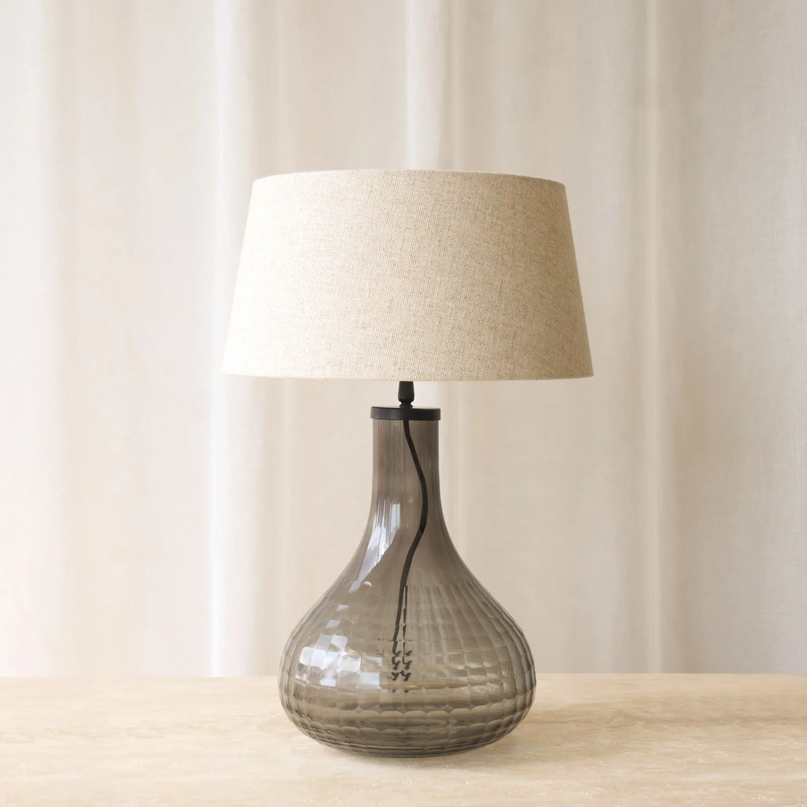 Detailed Maeko Table Lamp Grey 41cm Prestigious