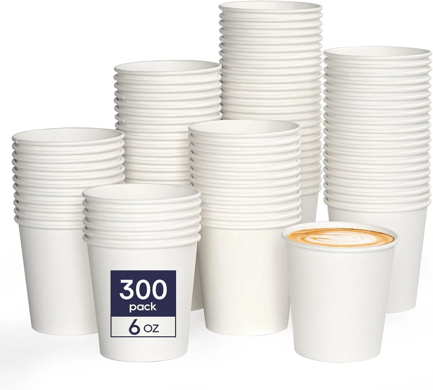 Authentic Litopak 300 Count 6 oz Paper Cups Disposable White Paper Coffee Cups Hot Beverage Drinking Cup for Coffee Water Juice and Espresso Next-Generation
